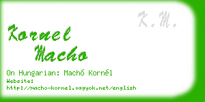 kornel macho business card